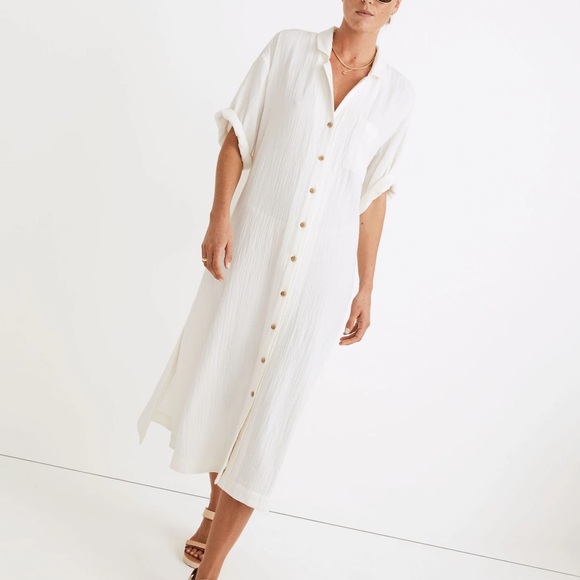 Madewell Other - Madewell Lightestspun Cover-Up Maxi Shirtdress